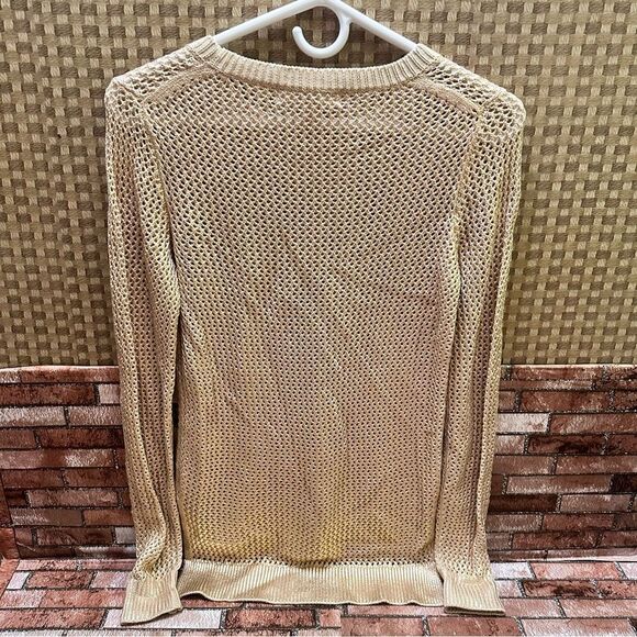 Michael Kors metallic Gold Shimmer knit sweater XS - Picture 2 of 13